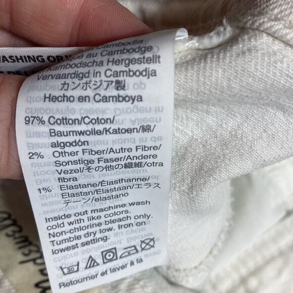 Madewell mini skirt denim A line in tile white: button front edition size 8 y2k - Picture 9 of 10